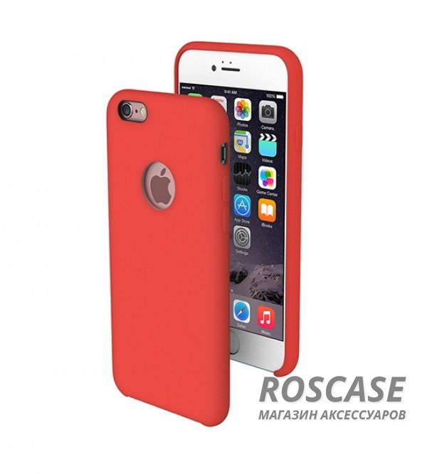 Фото Красный / Red Ультратонкий силиконовый защитный чехол-накладка Rock Silicon с гладким покрытием для Apple iPhone 6/6s (4.7")