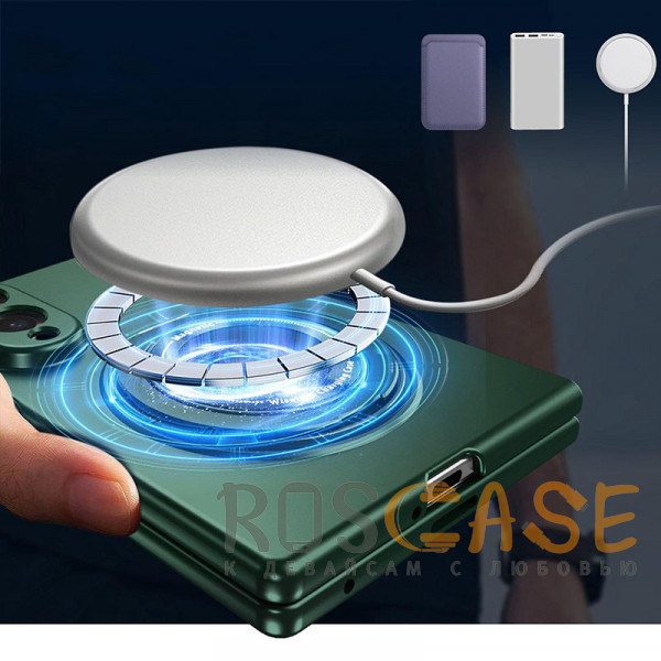 Фотография Темно-зеленый Matte Shield Ring | Тонкий пластиковый чехол с кольцом Magsafe для Samsung Galaxy Z Fold 8