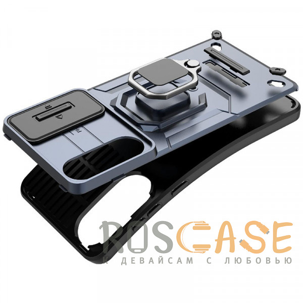 Фото Зеленый Transformer Ring Holder | Противоударный чехол с кольцом и шторкой камеры для Samsung Galaxy S25 Edge