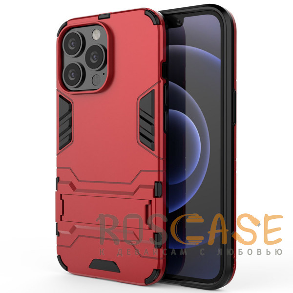 Фото Красный Transformer | Противоударный чехол-подставка для iPhone 13 Pro Max с мощной защитой корпуса