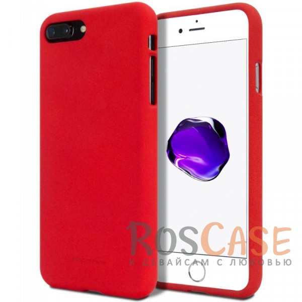 Фото Красный Гибкий матовый защитный чехол Mercury Soft Feeling Jelly с поверхностью Soft-Touch для Apple iPhone 7 plus / 8 plus (5.5")
