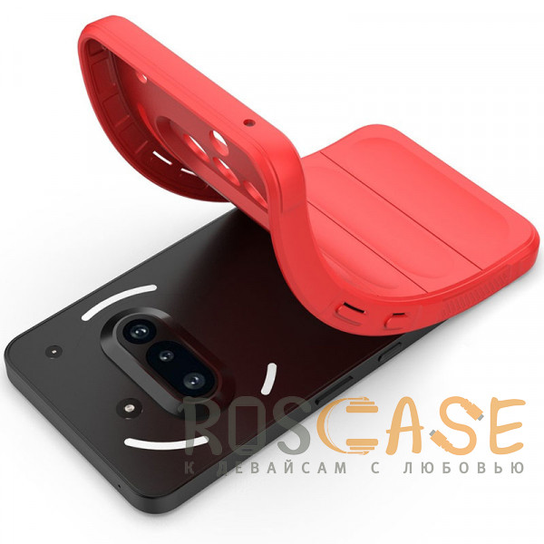 Фотография Красный Flex Silicone | Противоударный чехол для Nothing Phone 3a с защитой камеры и микрофиброй