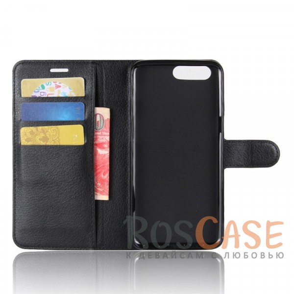 Фото Черный Wallet | Кожаный чехол-кошелек с внутренними карманами для Asus Zenfone 4 Max (ZC554KL)