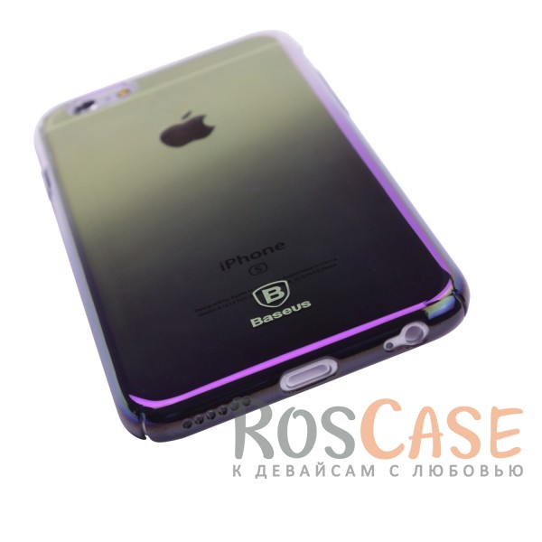 Фотография Фиолетовый Блестящая прозрачная накладка Baseus Glaze Ultrathin из тонкого пластика с бензиновым отливом и градиентной расцветкой для Apple iPhone 6/6s (4.7")