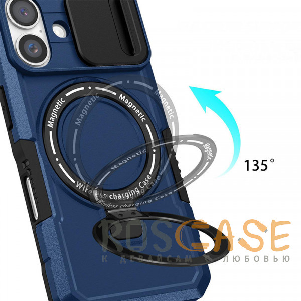 Фото Темно-синий CamShield MagSafe | Противоударный чехол для iPhone 17 со шторкой для камеры