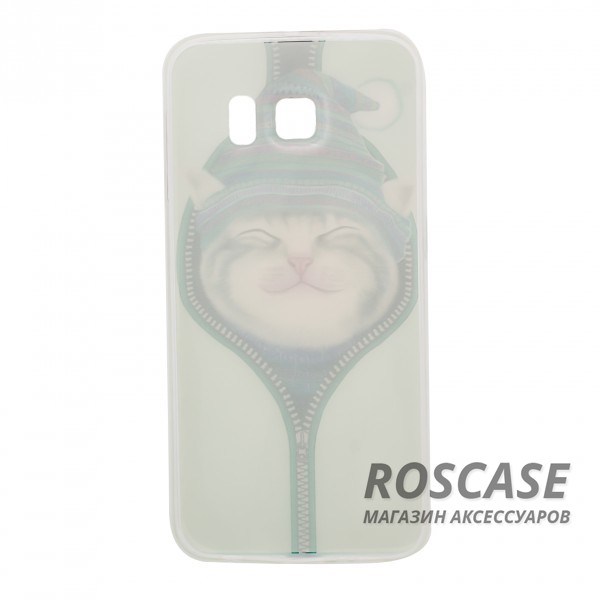 Изображение Котенок в шапке Тонкий силиконовый чехол с принтом "Милые котята" для Samsung G925F Galaxy S6 Edge