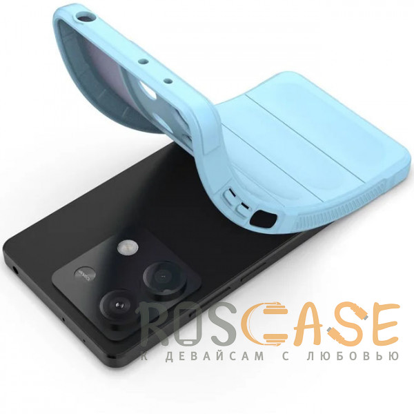 Фотография Голубой Flex Silicone | Противоударный чехол для Xiaomi Redmi Note 13 5G с защитой камеры и микрофиброй