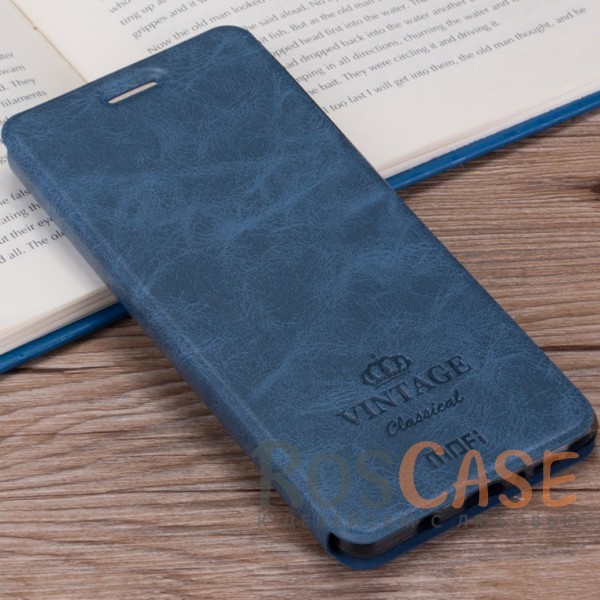 Изображение Синий MOFI Vintage | Кожаный чехол-книжка с карманом для OnePlus 5