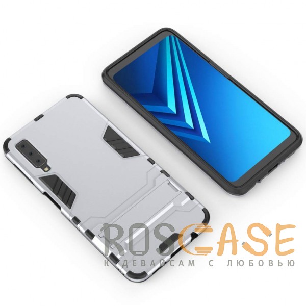 Фото Серебряный / Satin Silver Transformer | Противоударный чехол для Samsung A750 Galaxy A7 (2018) с мощной защитой корпуса
