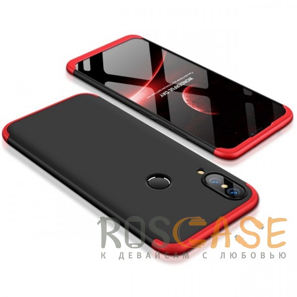 Фото Черный / Красный GKK LikGus 360° | Двухсторонний чехол для Huawei P20 Lite с защитными вставками