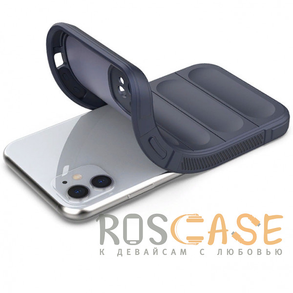 Фотография Темно-синий Flex Silicone | Противоударный чехол для iPhone 11 с защитой камеры и микрофиброй