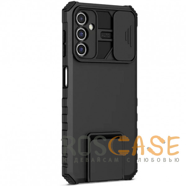 Изображение Черный CamShield Holder | Противоударный чехол-подставка для Samsung Galaxy A24 с защитой камеры