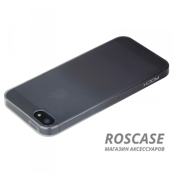 Фотография Черный / Transparent black ROCK Iris | Силиконовый чехол для Apple iPhone 5/5S/SE с цветным градиентом