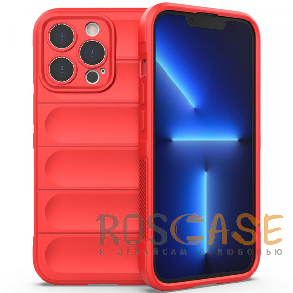 Фото Красный Flex Silicone | Противоударный чехол для iPhone 13 Pro с защитой камеры и микрофиброй