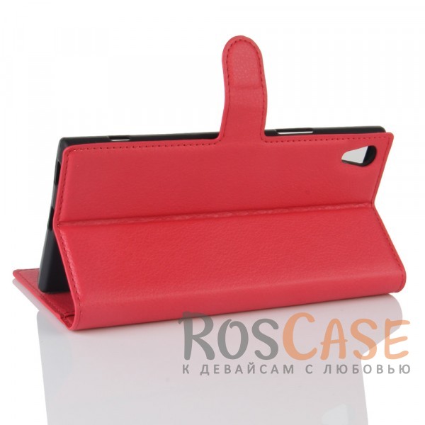 Изображение Красный Wallet | Кожаный чехол-кошелек с внутренними карманами для Sony Xperia XA1 / XA1 Dual