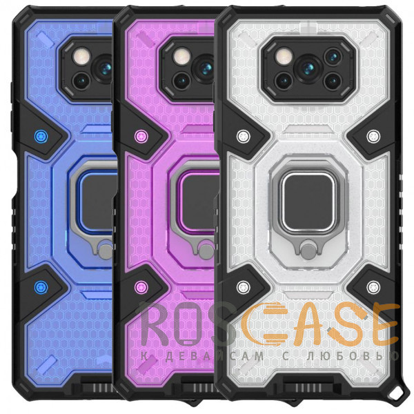 Фото Honeycomb Armor | Противоударный чехол с защитой камеры и кольцом для Xiaomi Poco X3 (NFC) Pro