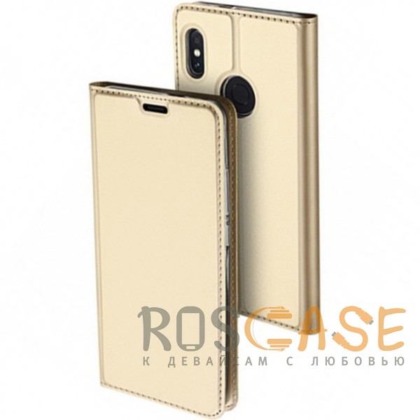 Фото Золотой Dux Ducis | Чехол-книжка для Xiaomi Redmi Note 5 Pro / Note 5 (AI Dual Camera) с подставкой и карманом для визиток