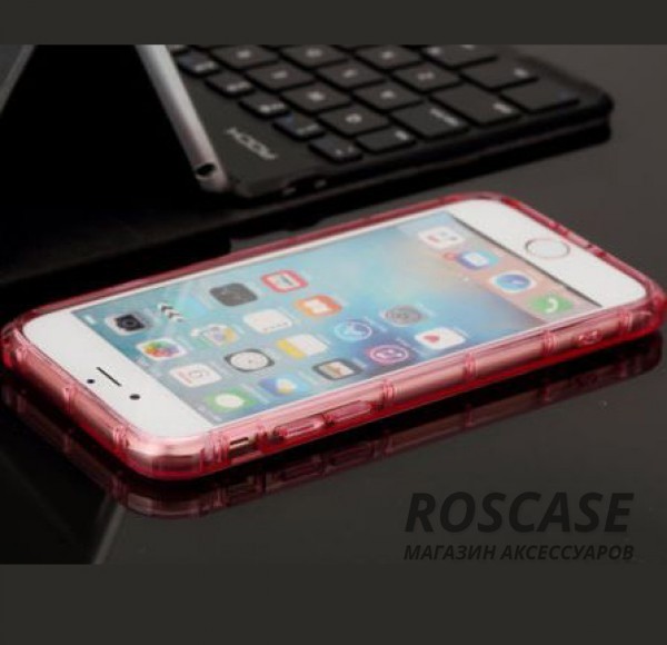 Фото Розовый / Transparent pink ROCK Fence | Прозрачный чехол для Apple iPhone 7 plus / 8 plus (5.5") из силикона