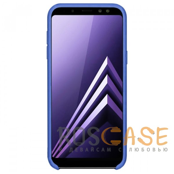 Фотография Синий / Blue Силиконовый чехол для Samsung Galaxy A6 Plus (2018) с покрытием Soft Touch