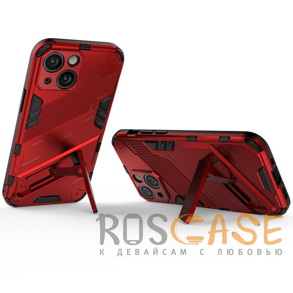 Изображение Красный Megatron | Противоударный чехол-подставка для iPhone 13 Mini с защитой камеры