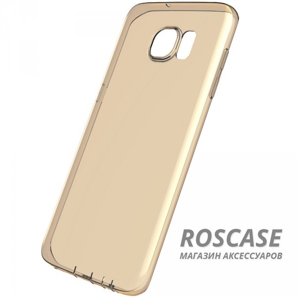 Фото Золотой / Transparent Gold Мягкий чехол-накладка из ультратонкого силикона ROCK Ultrathin Slim Jacket для Samsung G935F Galaxy S7 Edge