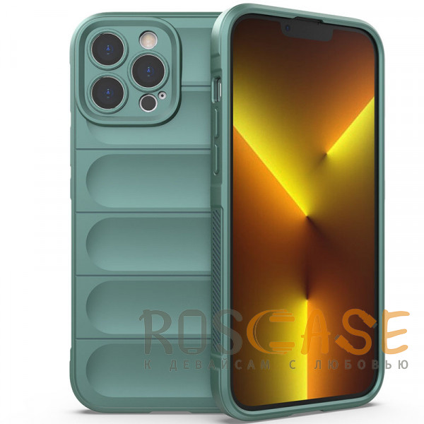 Фото Зеленый Flex Silicone | Противоударный чехол для iPhone 13 Pro Max с защитой камеры и микрофиброй