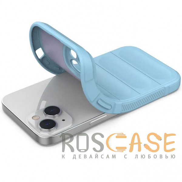 Фотография Голубой Flex Silicone | Противоударный чехол для iPhone 14 с защитой камеры и микрофиброй