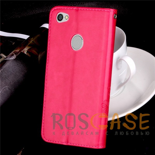 Изображение Розовый Кожаный чехол (книжка) Four-leaf Clover с визитницей для Xiaomi Redmi Note 5A Prime / Redmi Y1