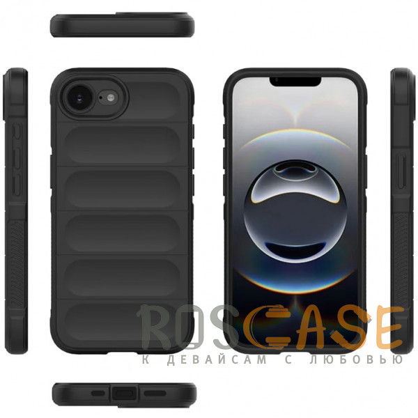 Фото Черный Flex Silicone | Противоударный чехол для iPhone 16e с защитой камеры и микрофиброй