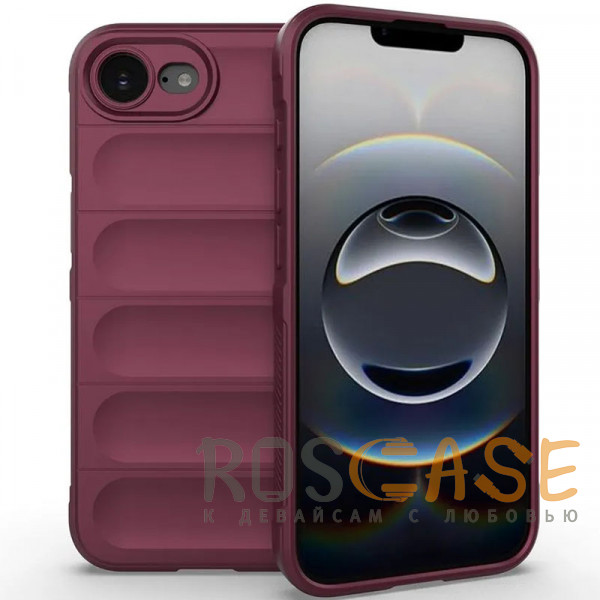 Фото Бордовый Flex Silicone | Противоударный чехол для iPhone 16e с защитой камеры и микрофиброй