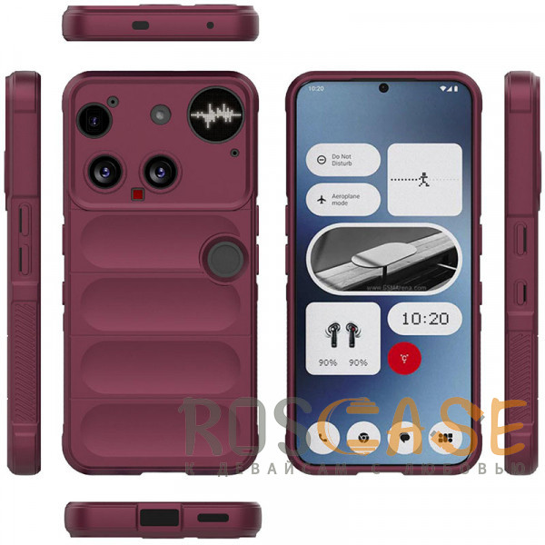 Фото Бордовый Flex Silicone | Противоударный чехол для Nothing Phone 3 с защитой камеры и микрофиброй