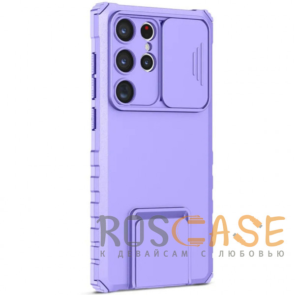 Фото Фиолетовый CamShield Holder | Противоударный чехол-подставка для Samsung Galaxy S24 Ultra с защитой камеры