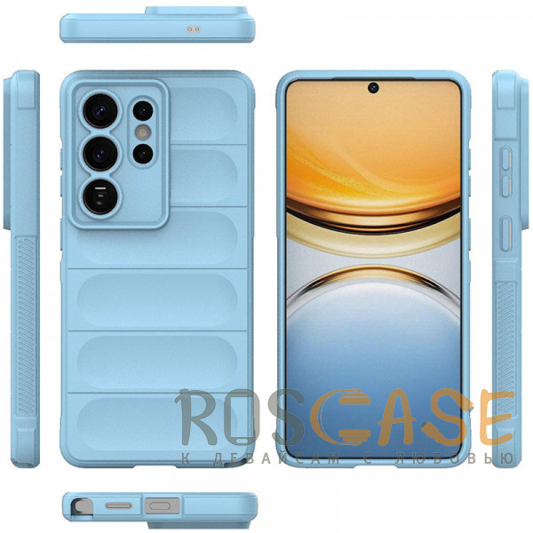 Фото Голубой Flex Silicone | Противоударный чехол для Samsung Galaxy S26 Ultra с защитой камеры и микрофиброй