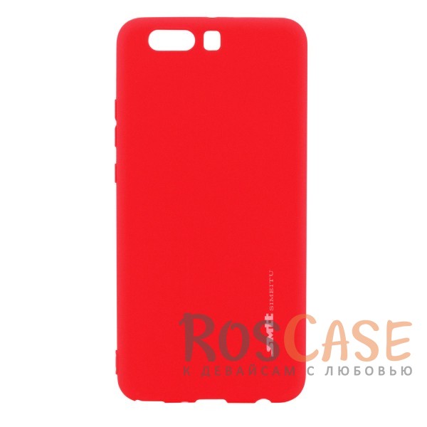 Фото Красный (soft touch) SMTT | Cиликоновый чехол для Huawei P10 Plus с покрытием Soft Touch