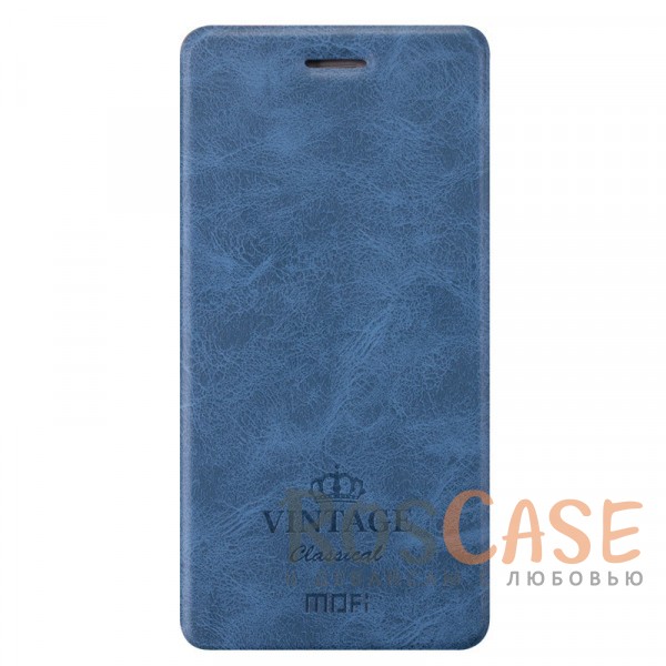 

MOFI Vintage | Кожаный чехол-книжка с карманом для Xiaomi Redmi 4X (Синий)