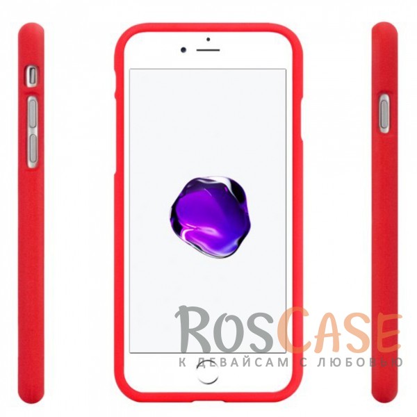 Фотография Красный Гибкий матовый защитный чехол Mercury Soft Feeling Jelly с поверхностью Soft-Touch для Apple iPhone 7 plus / 8 plus (5.5")