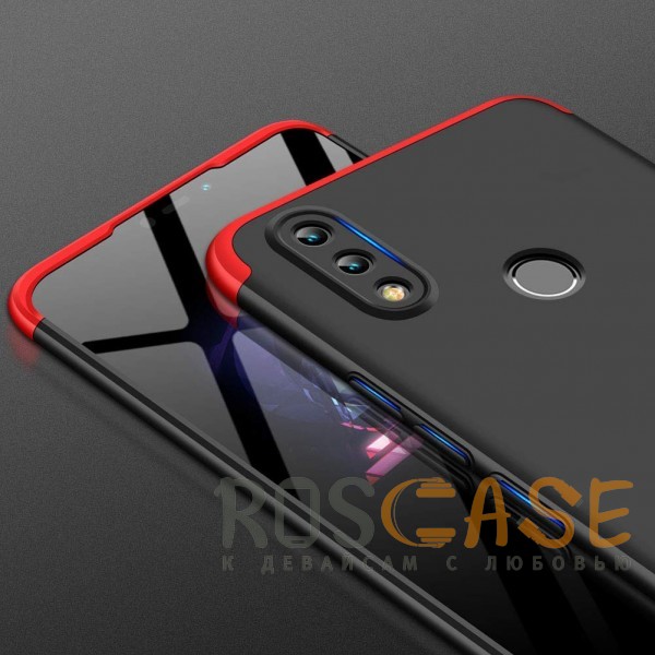 Изображение Черный / Красный GKK LikGus 360° | Двухсторонний чехол для Huawei Honor 8X с защитными вставками