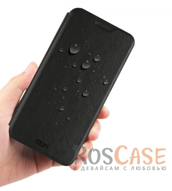 Фотография Черный Классический кожаный чехол-книжка с металлической вставкой в обложке и функцией подставки для Huawei Mate 10