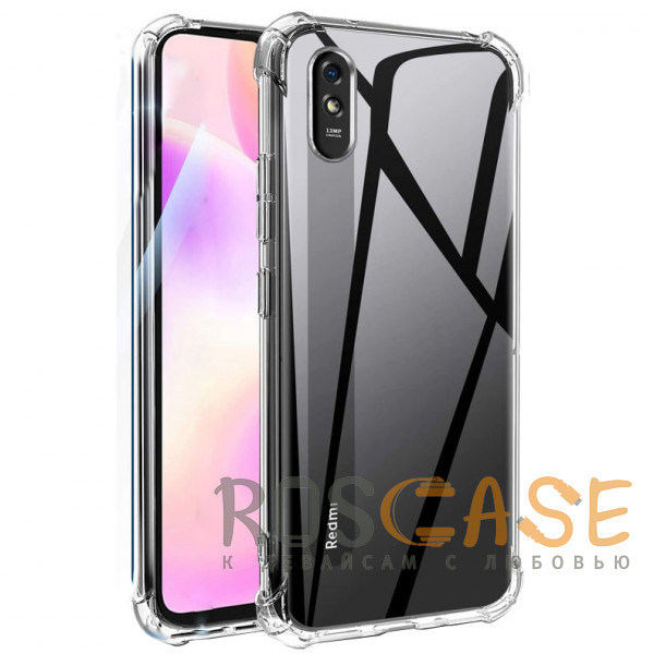 Фото Прозрачный Противоударный силиконовый чехол для Xiaomi Redmi 9A с усиленными углами