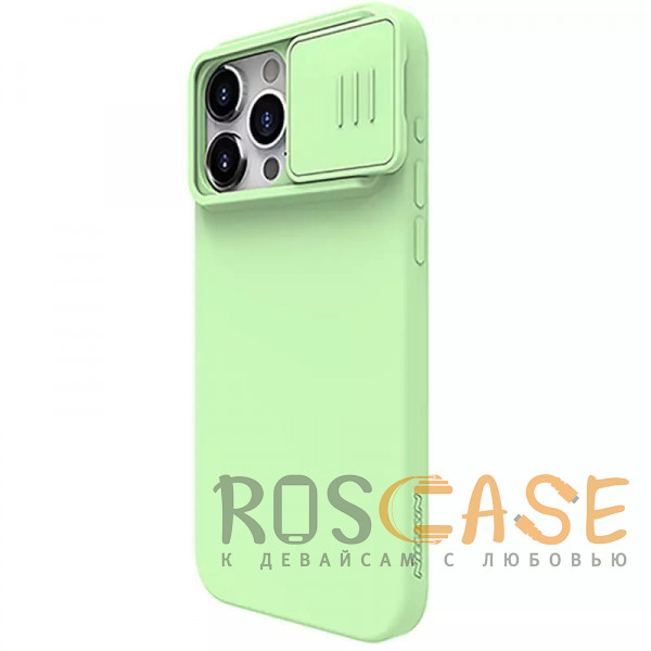Фотография Зеленый Nillkin CamShield Silky Magnetic | Силиконовый чехол для магнитной зарядки с защитой камеры для iPhone 15 Pro Max