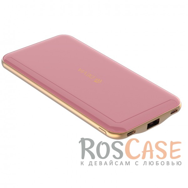 Фото Розовый Тонкое портативное зарядное устройство 10000Mah 1 USB со встроенным LED индикатором заряда