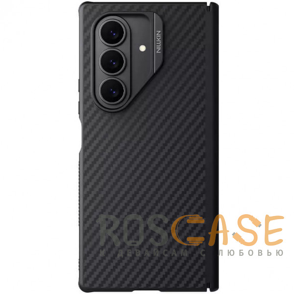 Фото Черный Nillkin Synthetic Fiber Magnetic | Чехол с карбоновой текстурой для Samsung Galaxy Z Fold 7 с поддержкой Magsafe