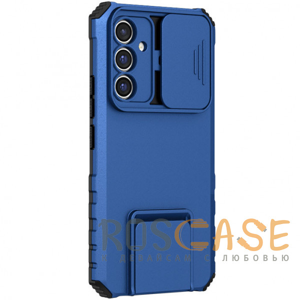 Изображение Синий CamShield Holder | Противоударный чехол-подставка для Samsung Galaxy A34 с защитой камеры