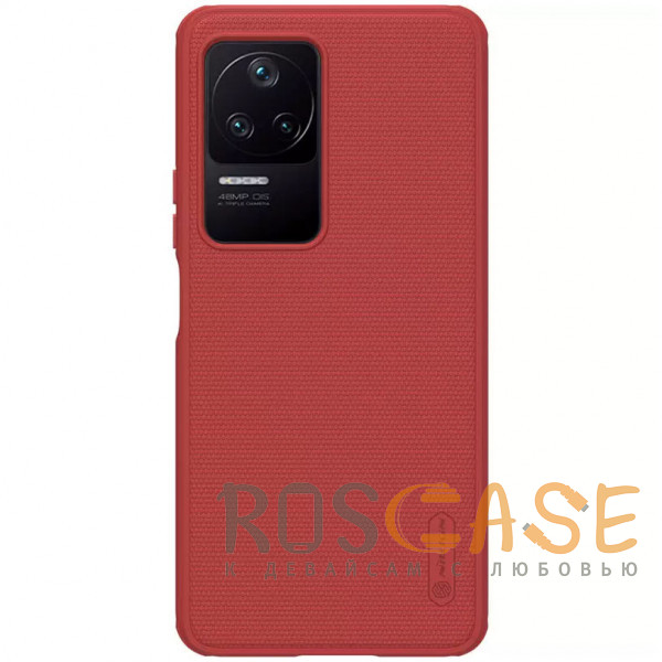 Фото Красный Nillkin Super Frosted Shield Pro | Матовый пластиковый чехол для Xiaomi Poco F4 / Redmi K40s