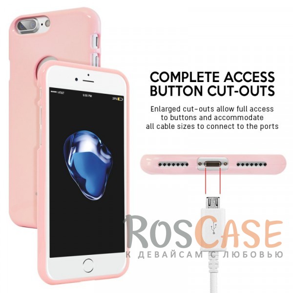 Фотография Розовый Mercury Jelly Pearl Color | Яркий силиконовый чехол для для Apple iPhone 7 plus / 8 plus (5.5")