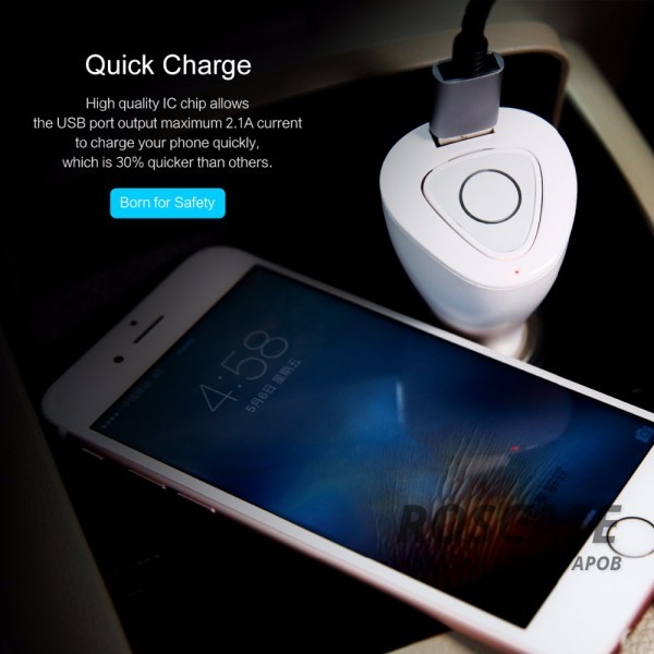 Изображение Белый Rock Muca | Автокомплект громкой связи гарнитура Bluetooth + автомобильное зарядное устройство