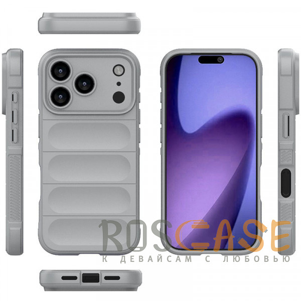 Фото Серый Flex Silicone | Противоударный чехол для iPhone 17 Pro с защитой камеры и микрофиброй