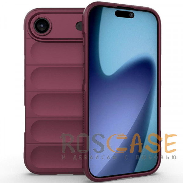 Фото Бордовый Flex Silicone | Противоударный чехол для iPhone 17 Air с защитой камеры и микрофиброй