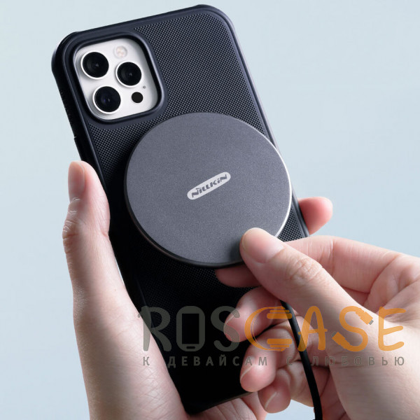 Фото Черный Nillkin Super Frosted Shield Magnetic | Пластиковый чехол с магнитом для магнитной зарядки для iPhone 12 Pro Max