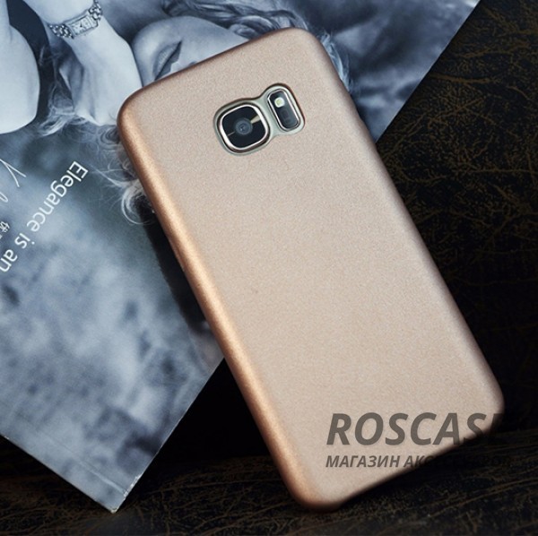 Изображение Розовый / Rose Gold Матовый мягкий чехол-накладка из софт-тач материала для Samsung G930F Galaxy S7
